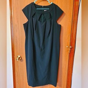 Eliza J Cocktail Dress Sheath Dark Green Cap Sleeves
